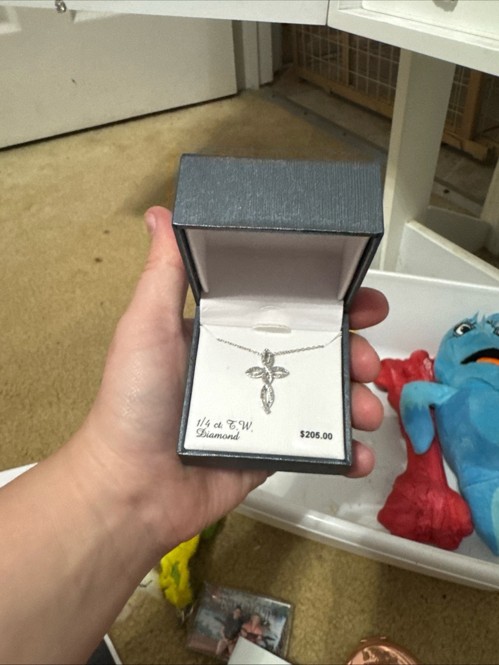 Kohl's 925 Sterling Silver 1/4ct White Diamond Pavé Cross Pendant Necklace